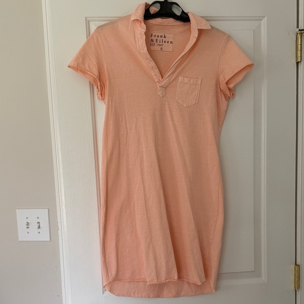 Frank & Eileen Peach Polo Shirt Dress S
